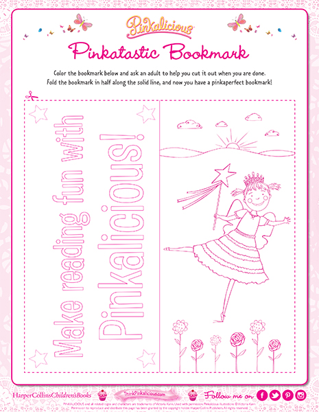 Pinktastic Bookmark Coloring Page